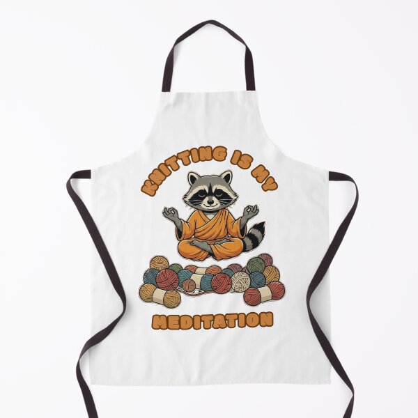 Item preview, Knitting Is My Meditation Shirt – Zen Raccoon Knitter – Cute Yarn Lover Gift designed and sold by Tysia Desings.