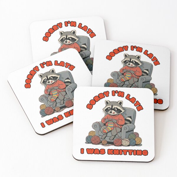 Item preview, Funny Knitting Raccoon Shirt – Sorry I’m Late I Was Knitting – Cute Yarn Lover Gift for Knitters designed and sold by Tysia Desings.