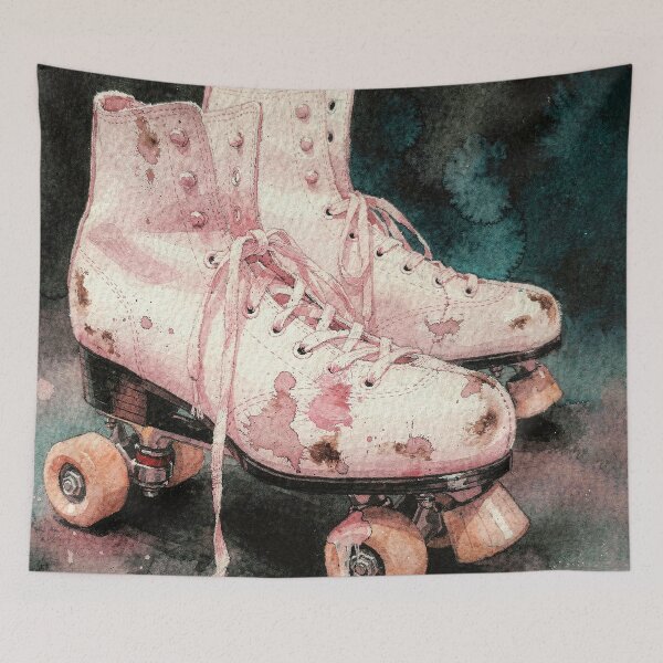 Item preview, Vintage roller skates with paint splatters designed and sold by paulrommer.