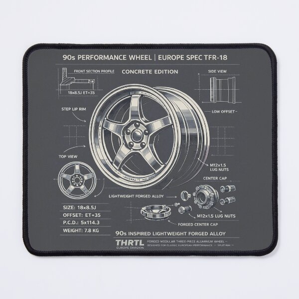 Item preview, TFR-18 Concrete Edition – 90s Performance Wheel Blueprint | THRTL Europe Division designed and sold by ClassicThrottle.