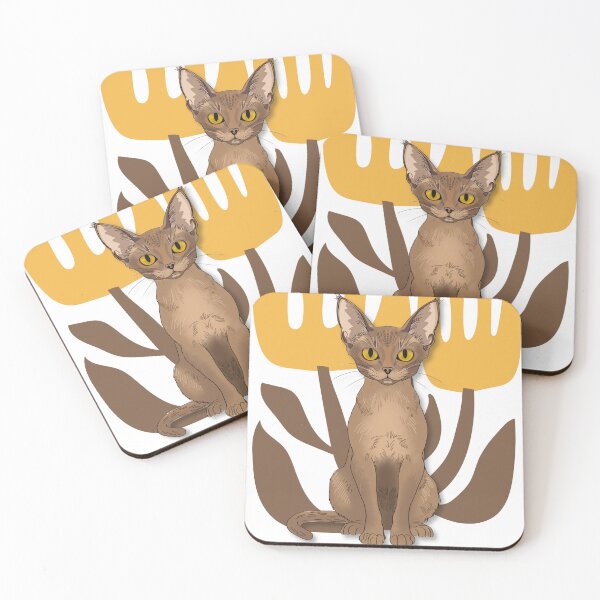 Item preview, Abyssinian Cat with Botanical Background designed and sold by Swanke Studio.