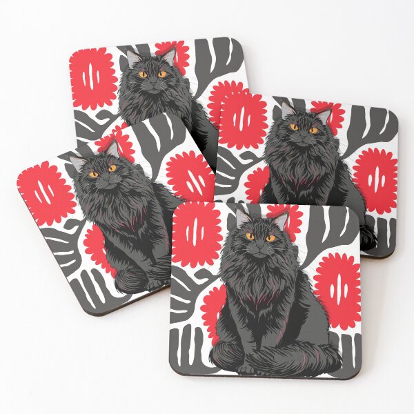 Item preview, Whimsical Black Cat with Bold Botanicals designed and sold by Swanke Studio.