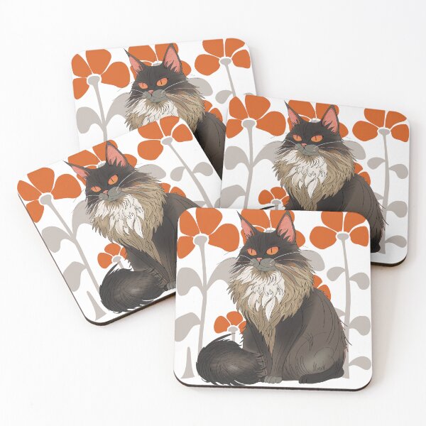Item preview, Majestic Maine Coon with Botanical Backdrop designed and sold by Swanke Studio.