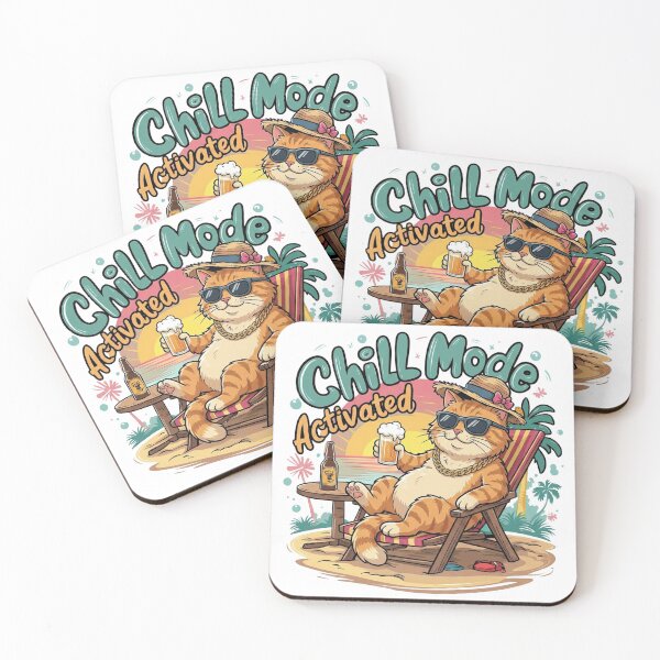 Item preview, Funny Chill Mode Activated Beach Cat designed and sold by WelLarsDigitals.