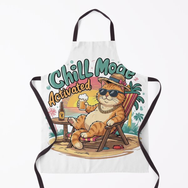 Item preview, Funny Chill Mode Activated Beach Cat designed and sold by WelLarsDigitals.