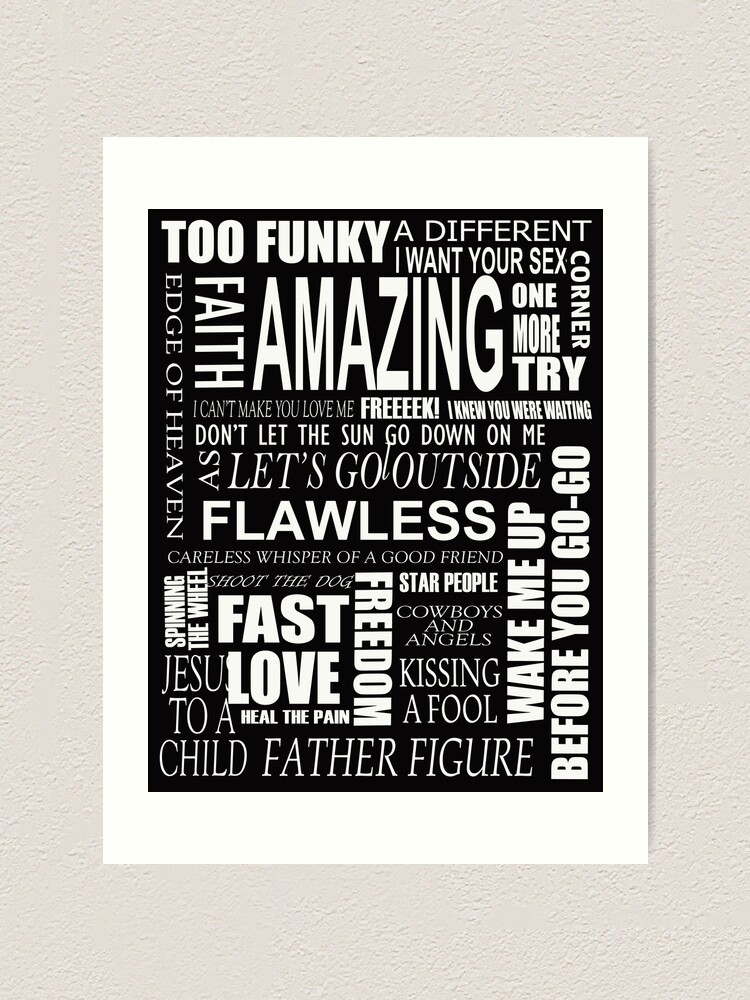 George Michael Lyrics Songs Kunstdruck Von Blackrabbit2 Redbubble