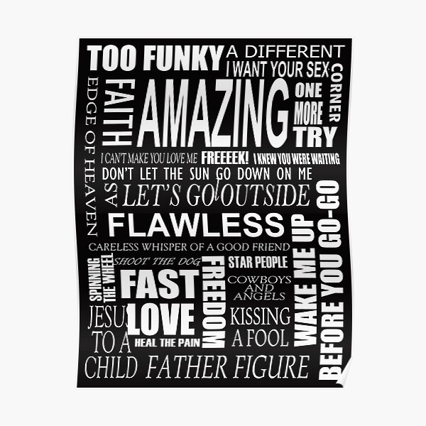 GEORGE MICHAEL LYRICS SONGS Poster