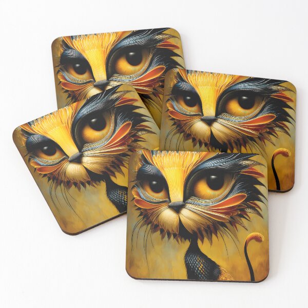 Item preview, Surreal lion with large eyes - vintage style designed and sold by WhimsyArt ○ byGTL.
