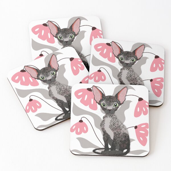 Item preview, Devon Rex with Botanical Background designed and sold by Swanke Studio.