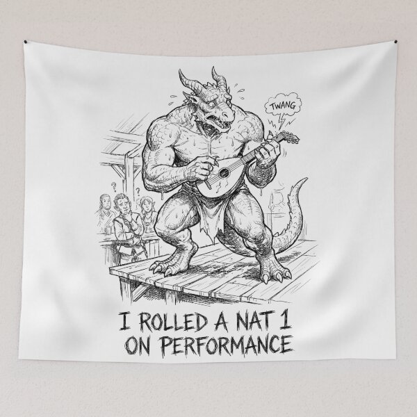 Item preview, The Bard-barian's Ballad - Funny DnD Dragonborn Monster designed and sold by bapupa.