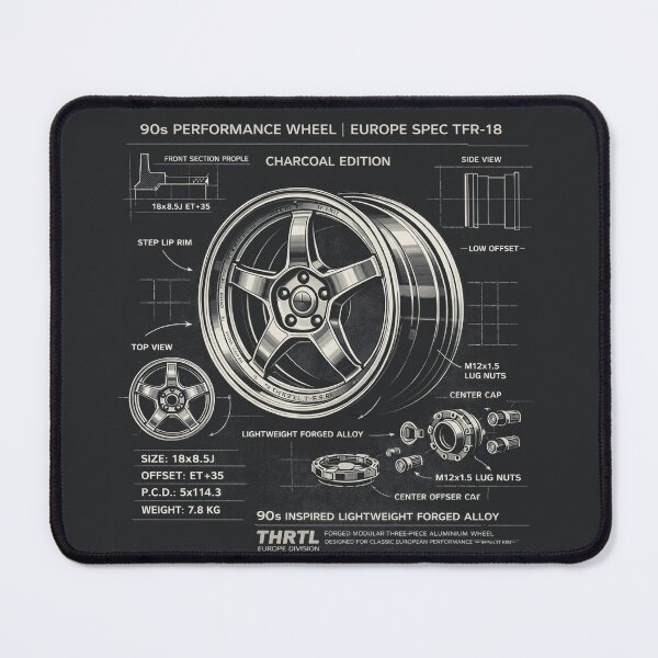 Item preview, TFR-18 Charcoal Edition – 90s Performance Wheel Blueprint | THRTL Europe Division designed and sold by ClassicThrottle.
