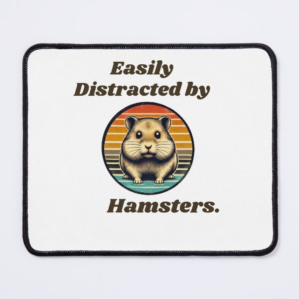 Item preview, Hamster Retro Easily Distracted By Hamsters Funny Hamster Lover Gift designed and sold by TheScruffyGoose.