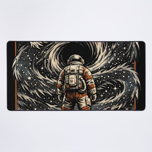 Item preview, Even the Void Blinks - Mythical Space Dragon and Taikonaut Aesthetic, Minimalist Cosmic Horror Event Horizon Art, Hand-Drawn Stipple Dot Starfield Galaxy, Zen Astronaut Dark Academia Illustration designed and sold by Vivaan Studio.