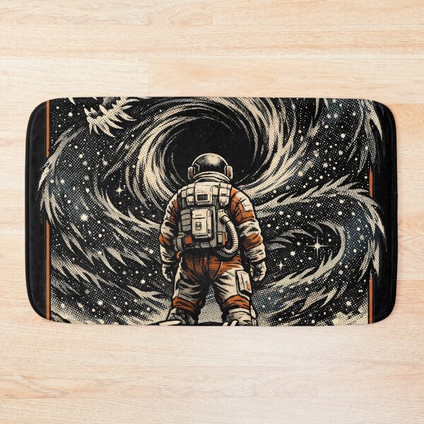 Item preview, Even the Void Blinks - Mythical Space Dragon and Taikonaut Aesthetic, Minimalist Cosmic Horror Event Horizon Art, Hand-Drawn Stipple Dot Starfield Galaxy, Zen Astronaut Dark Academia Illustration designed and sold by Vivaan Studio.