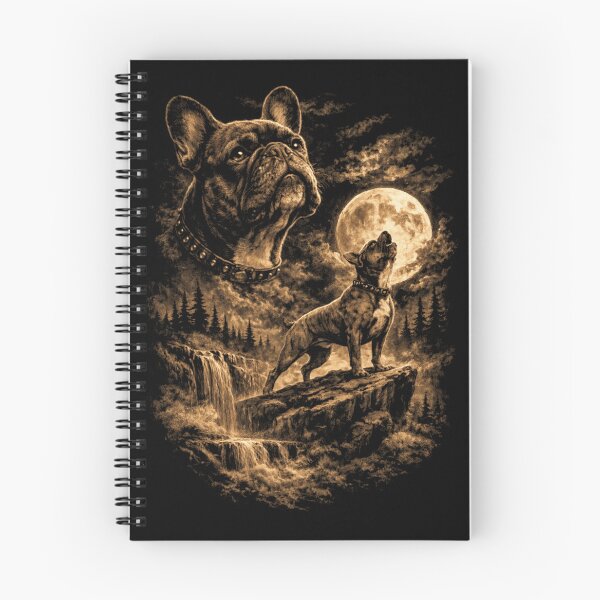 Item preview, French Bulldog Howling Moon Dog Fantasy Forrest Wilderness designed and sold by michealhunttt.