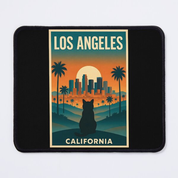 Item preview, Vintage Los Angeles California Sunset Travel Poster designed and sold by dudelinart.