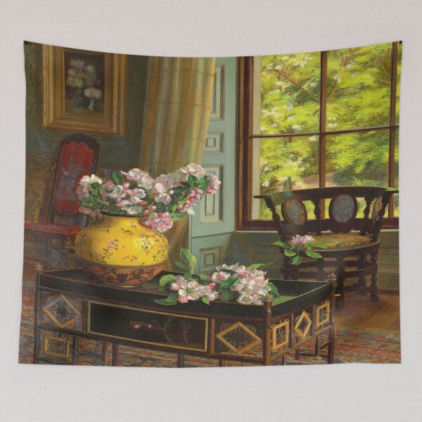 Item preview, Apple Blossoms in a Chinese Vase by Jessica Hayllar (c.1890) // Public Domain designed and sold by Vernissage-dart.