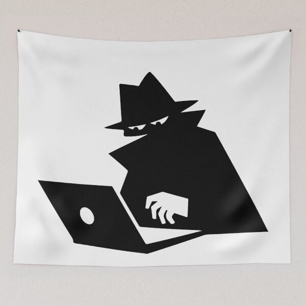 Item preview, Minimal Hacker Silhouette – Black Ink Spy  designed and sold by InkStation24.
