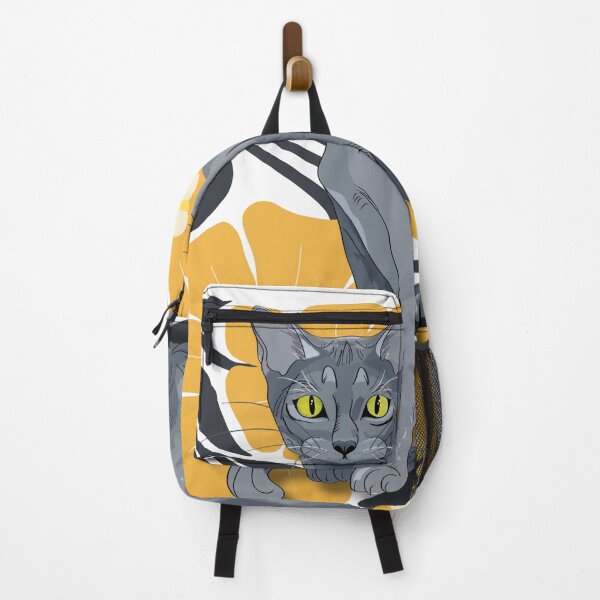 Item preview, Russian Blue Cat Illustration with Botanicals designed and sold by Swanke Studio.