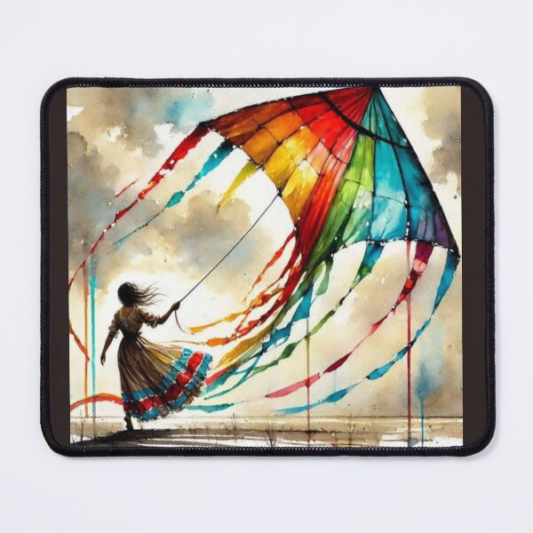 Item preview, Girl Guides Multicolor  Flying kite Artwork  designed and sold by NivyasArtistry.
