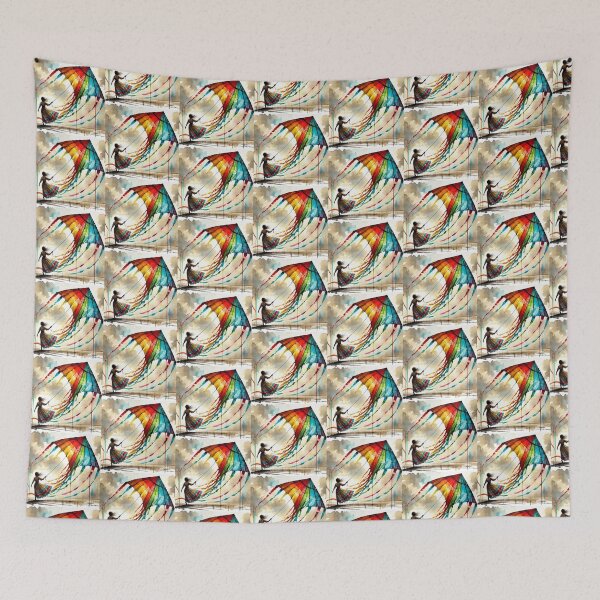 Item preview, Girl Guides Multicolor  Flying kite Artwork  designed and sold by NivyasArtistry.