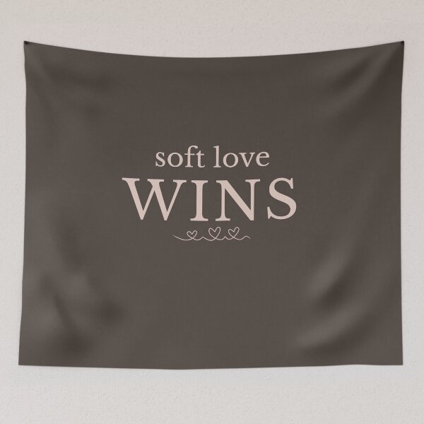 Item preview, Soft Love Wins Minimalist Statement Design designed and sold by Minimalist Typography.
