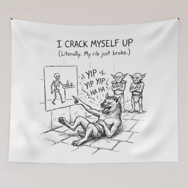 Item preview, The Hyena's Dad Joke - Funny DnD Gnoll Monster designed and sold by bapupa.