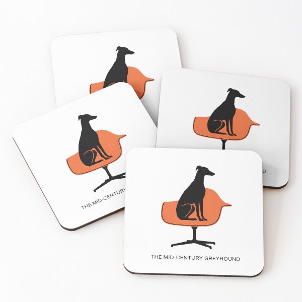 Item preview, Mid Century Modern Greyhound Silhouette Eames Chair Art designed and sold by The Modern Den.