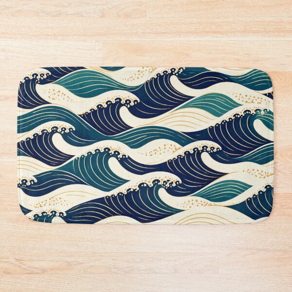 Item preview, Japanese Ocean Waves Seamless Pattern designed and sold by Raddoodles.