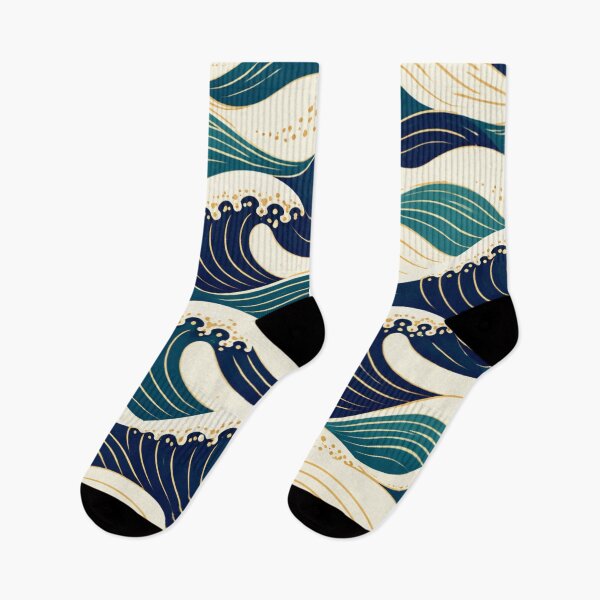 Item preview, Japanese Ocean Waves Seamless Pattern designed and sold by Raddoodles.