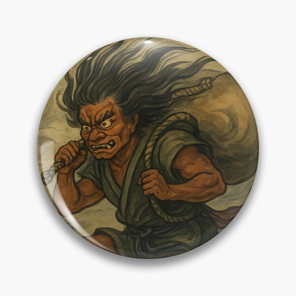 Item preview, Fujin Japanese Wind God Mythical Spirit designed and sold by mythographiaart.