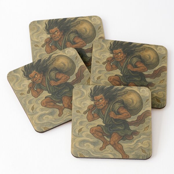 Item preview, Fujin Japanese Wind God Mythical Spirit designed and sold by mythographiaart.
