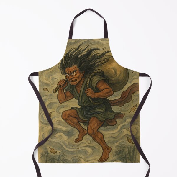Item preview, Fujin Japanese Wind God Mythical Spirit designed and sold by mythographiaart.