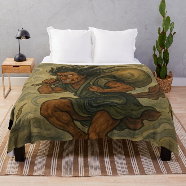 Item preview, Fujin Japanese Wind God Mythical Spirit designed and sold by mythographiaart.