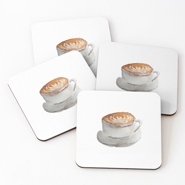 Item preview, Relaxing Latte Art Coffee Cup Watercolor Illustration designed and sold by TableArt.