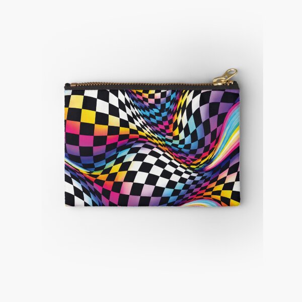 Item preview, Psychedelic Wavy Checkerboard Rainbow Warp designed and sold by Raddoodles.
