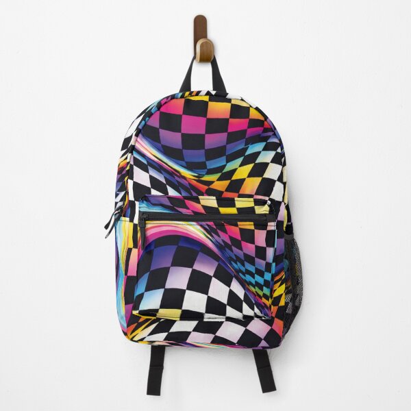 Item preview, Psychedelic Wavy Checkerboard Rainbow Warp designed and sold by Raddoodles.
