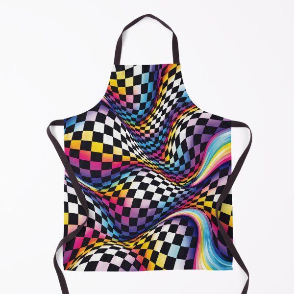 Item preview, Psychedelic Wavy Checkerboard Rainbow Warp designed and sold by Raddoodles.