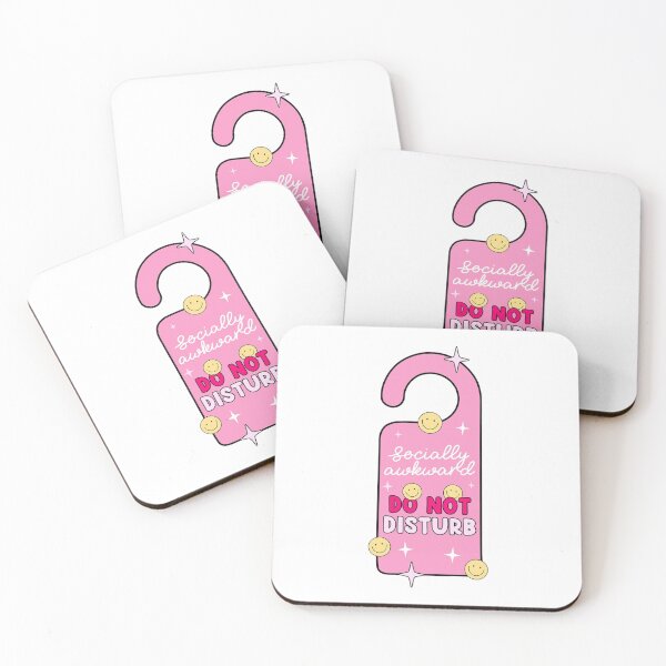 Item preview, socially awkward do not disturb - cute pink door hanger design designed and sold by JinxyArtistry.
