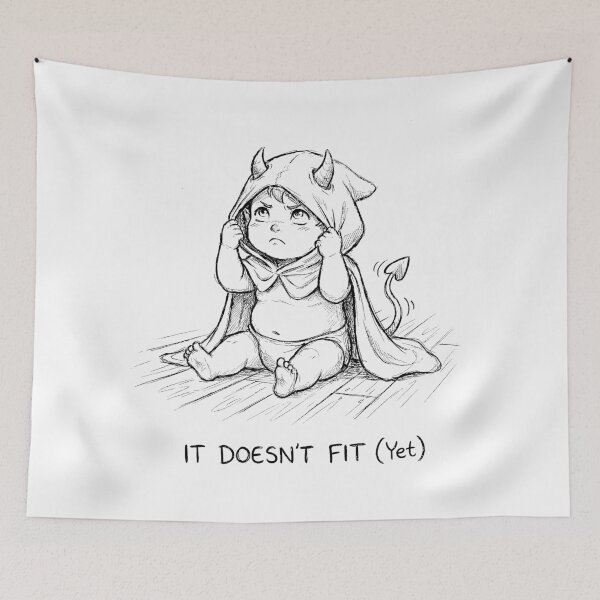 Item preview, The Horns vs. Hood Struggle - Funny DnD Tiefling Creature designed and sold by bapupa.