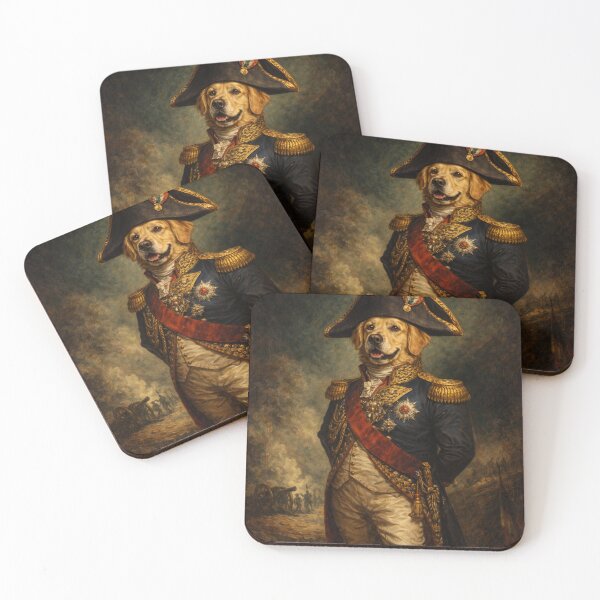Item preview, Golden Retriever Napoleon – Funny Historical Dog Portrait Art designed and sold by Odd Culture Supply.
