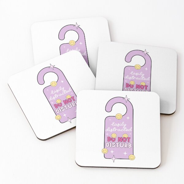 Item preview, easily distracted do not disturb - cute pink door hanger design designed and sold by JinxyArtistry.