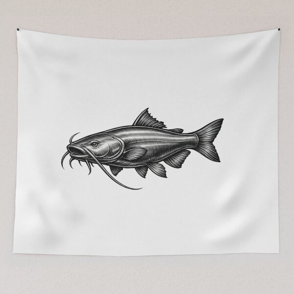 Item preview, Metal Catfish Outline – Steel Fishing Graphic designed and sold by GeaSupplyStudio.