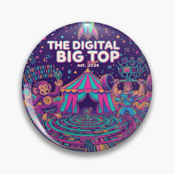 Item preview, The Digital Big Top 2026 Cyber Circus Sticker | Neon Futuristic Carnival designed and sold by mdj96.