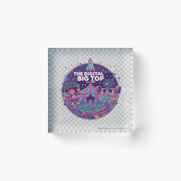 Item preview, The Digital Big Top 2026 Cyber Circus Sticker | Neon Futuristic Carnival designed and sold by mdj96.