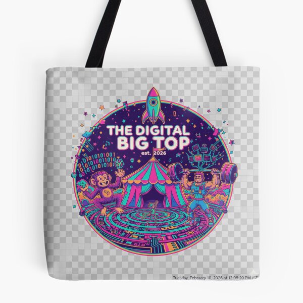 Item preview, The Digital Big Top 2026 Cyber Circus Sticker | Neon Futuristic Carnival designed and sold by mdj96.