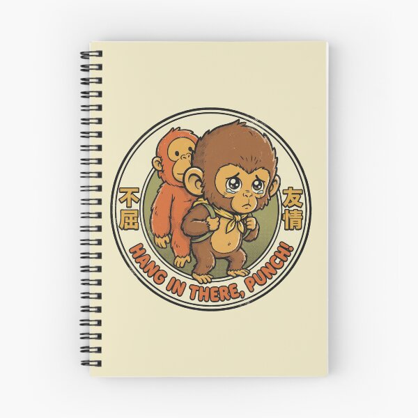 Item preview, Hang In There Punch – Retro Japanese Mascot Monkey Badge designed and sold by KAYJAY DESIGNS.