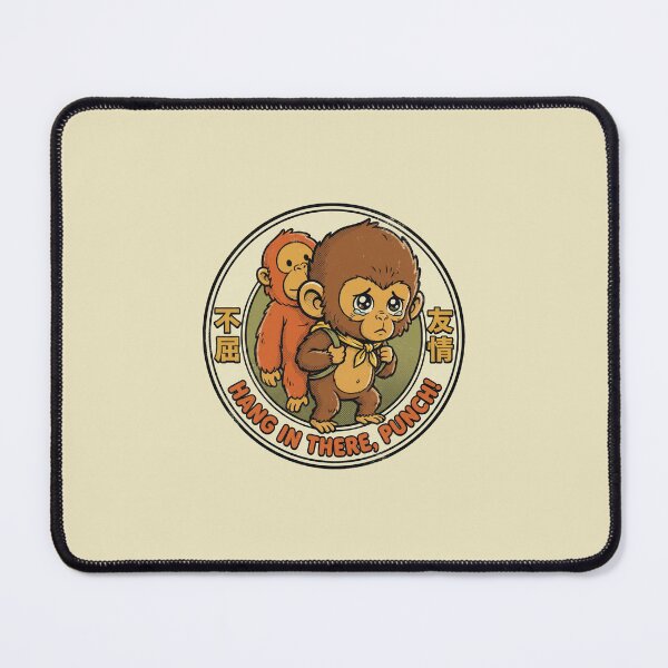 Item preview, Hang In There Punch – Retro Japanese Mascot Monkey Badge designed and sold by KAYJAY DESIGNS.