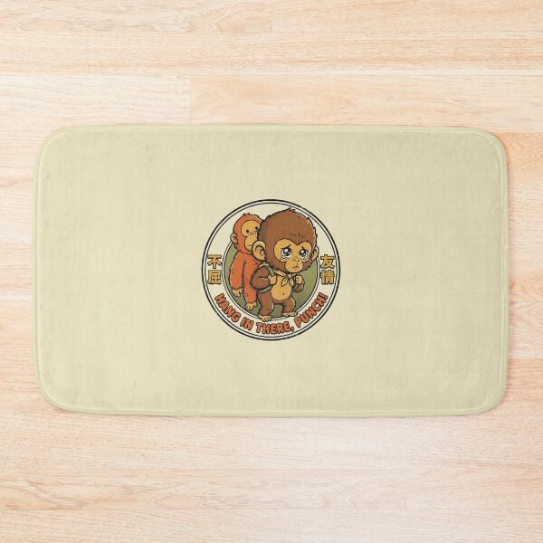 Item preview, Hang In There Punch – Retro Japanese Mascot Monkey Badge designed and sold by KAYJAY DESIGNS.