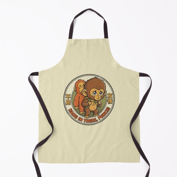 Item preview, Hang In There Punch – Retro Japanese Mascot Monkey Badge designed and sold by KAYJAY DESIGNS.